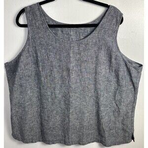 Vivid Gray Linen Trapeze Tank size 3X